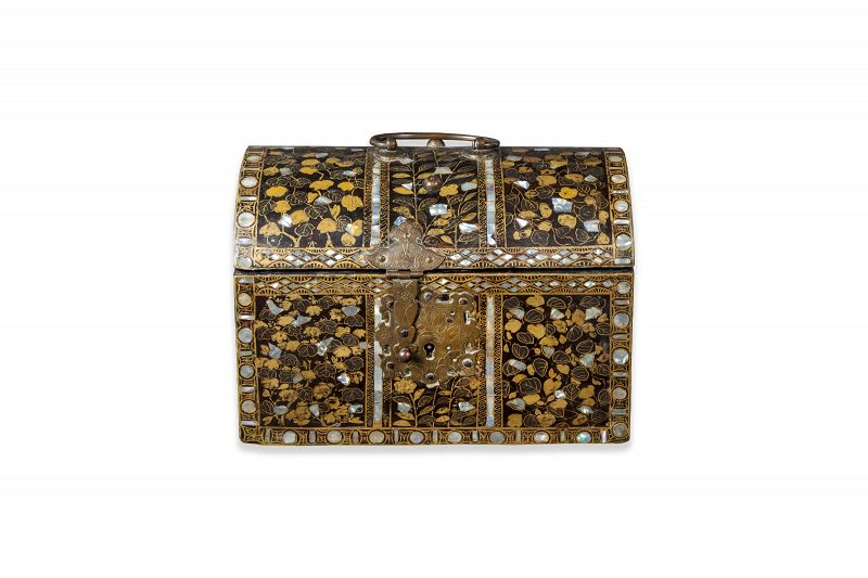 Japanese namban chest with mother-of-pearl inlay