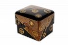 Japanese lacquer cosmetic box (tebako) with family crests (mon)