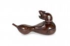 Japanese bronze sculpture mouse on a squash