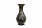Japanese bronze vase with irises by Kakuha Kanzaemon IX