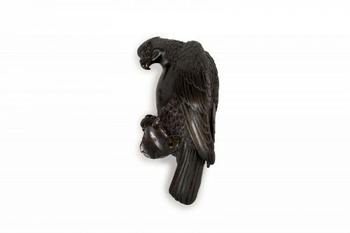 Japan Meiji hanging bronze hawk