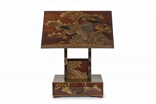 Japanese lacquered lectern eagle Meiji