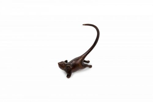 Japanese rat mouse bronze okimono