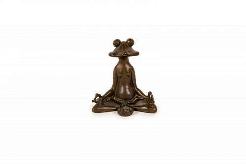 Japanese lotus yoga frog incense burner Meiji era