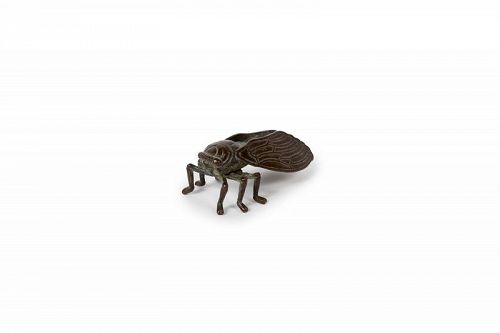 Japan bronze cicada sculpture - Meiji