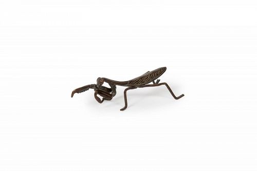 Japan bronze praying mantis insect sculpture okimono - Meiji