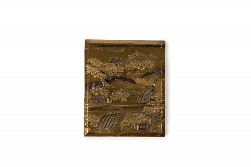 Japan lake landscape kobako box lacquer - Edo