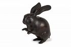 large and round bronze hare