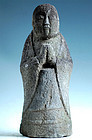 Figural Stone Jizo Bosatsu Bodhisattva Buddha Edo 18c