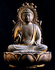 Yakushi Nyorai Healing Buddha antique wooden sculpture