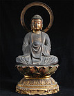 Buddha Kebutsu Japanese Buddhist Wooden Sculpture