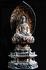 Wooden Shaka Nyorai Sakyamuni Buddha Sculpture 16 c.