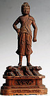 Standing Fudo-Myo Acala Wooden Sculpture Edo