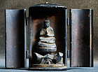 Bronze Dai-Nichi Nyorai Buddha Zushi Muromachi 15/16 c.