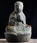 Stone Jizo Bosatsu Bodhisattva Buddha Edo 18 c.