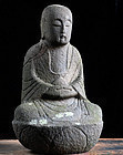 Japanese Stone Sculpture Jizo Bosatsu Late-Edo 18/19 c.