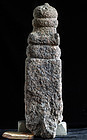 Stone Gorinto 5-Tiered Stupa Granite Muromachi 15 c.