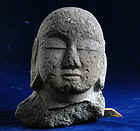 Stone Head of Jizo Bosatsu Butto early-Edo 17 c.
