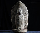 Stone Jizo Bosatsu Bodhisattva Sandstone Edo 18 c.