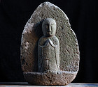 Stone Jizo Bosatsu Japanese Sculpture Edo 18/19 c.