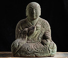 Stone Kukai Kobo Daishi  Shingon Edo 19 c.