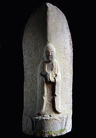Stone Jizo Bosatsu Bodhisattva Horeki 6 (1756) Edo
