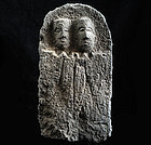 Stone Double-Jizo Dosojin Road Guardian mid-Edo