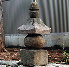 Stone Gorinto 5-Tiered Stupa Pagoda 14/15 c.