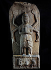 Stone Koshinto Stupa Shomen-Kongo 3 Monkeys Edo 18 c.