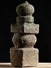 Stone Gorinto 5-Tiered Stupa Pagoda Early-Edo 17 c.