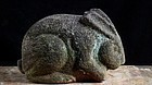 Stone Rabbit Hare Usagi Garden Ornament Edo 19 c.