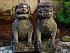 Stone Koma-Inu Pair Guardian Beasts Meiji ca. 1900