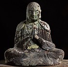 Stone Japanese Sculpture Jizo Bosatsu Edo 18 c.