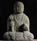 Stone Jizo Bosatsu Sadogashima mid-Edo 18 c.