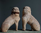 Wooden Koma-Inu Korean Dogs Guardian Beasts Muromachi 15 c.