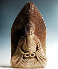 Stone Amida Nyorai Buddha Amitabha Mid-Edo 18 c.