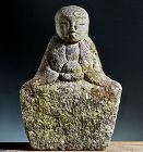 Stone Buddhist Sculpture Jizo Bosatsu Bodhisattva Edo 17/18 c.