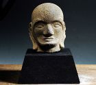 Japanese stone sculpture head bust butto Rakan Arhat Edo 17/18 c.