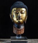 Gilt-Wood Buddha Head Butto Kamakura Period 13 c.