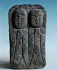 Stone Double-Jizo Dosojin Road Guardian Edo 18/19 c.