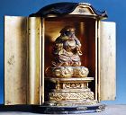 Gilt-Wood Daikokuten Shichifukujin 7 Lucky Gods Zushi Late-Edo 19 c.