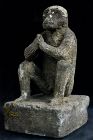 Stone Seated Monkey Sarugami Shinto Late-Edo 19 c.