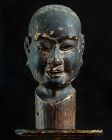 Wooden Chinsou Buttou Zen Master Portrait Sculpture 16/17 c.