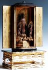 Wooden Amida Buddha Triad Kannon and Seishi Bosatsu Zushi mid-Edo