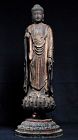 Wooden Standing Amida Buddha Nyorai Momoyama 16 c.