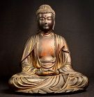 Seated Wooden Amida Buddha Nyorai Early-Edo 17 c.
