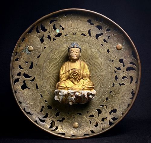 Gilt-Wood Buddha Kebutsu on Gilt-Copper Keko Genroku 3 (1690) Edo