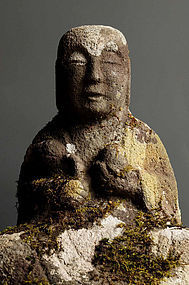 Stone Jizo Bosatsu bodhisattva Buddha Kannon Edo 18 c.