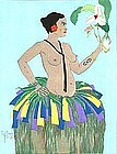 Paul Jacoulet, Yap Beauty With Orchid 1934