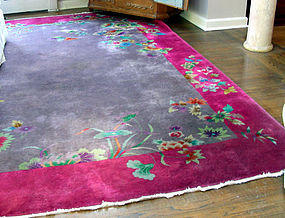 Vintage Chinese Deco Nichols Style Rug